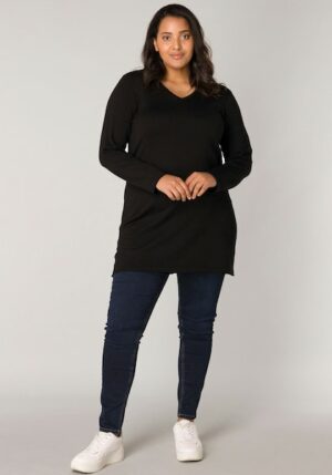 Base Level Curvy V-Ausschnitt-Pullover »BAS-ANINE-LONG«