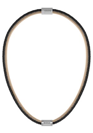 BOSS Kette ohne Anhänger »Schmuck Edelstahl Halsschmuck Lederhalskette Bead GALEN«