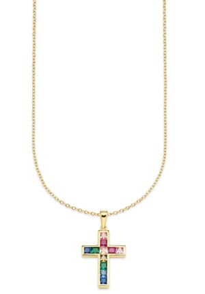 Bruno Banani Kette mit Anhänger »Schmuck Geschenk Silber 925 Halsschmuck Halskette Regenbogen Kreuz«