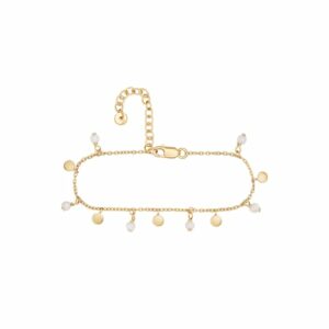 CAÏ Armband »925 Silber vergoldet Chalcedon Plättchen«