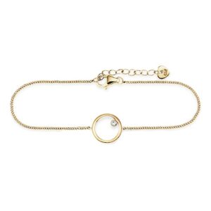CAÏ Armband »925 Sterling Silber gelb vergoldet Zirkonia Kreis«