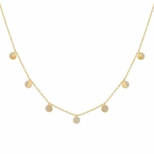 CAÏ Collierkettchen »925 Silber vergoldet Mondphasen Zirkonia«