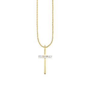 CAÏ Collierkettchen »925/- Sterling Silber vergoldet Kreuz Weißtopas 50cm«