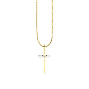 CAÏ Collierkettchen »925/- Sterling Silber vergoldet Kreuz Weißtopas 50cm«