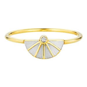 CAÏ Fingerring »925/- Sterling Silber bicolor Zirkonia«