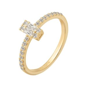 CAÏ Fingerring »925 Sterling Silber gelb vergoldet mit Zirkonia«
