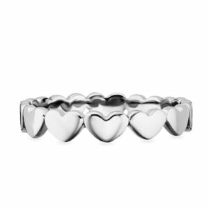 CAÏ Fingerring »925/- Sterling Silber rhodiniert Herzen«