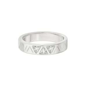 CAÏ Fingerring »925 Sterling Silber rhodiniert mit Zirkonia Dreiecken«