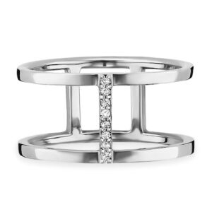 CAÏ Fingerring »925/- Sterling Silber rhodiniert Topas weiß«