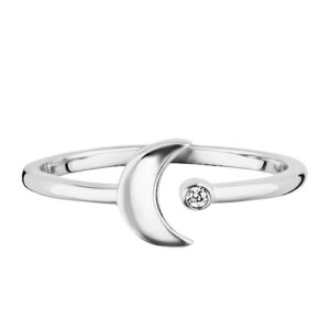 CAÏ Fingerring »925 Sterling Silber rhodiniert Zirkonia Mond«