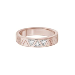 CAÏ Fingerring »925 Sterling Silber rosé vergoldet mit Zirkonia Dreiecken«