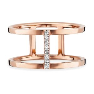 CAÏ Fingerring »925/- Sterling Silber rotvergoldet Topas«