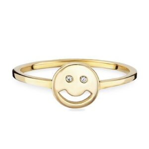 CAÏ Fingerring »925 Sterling Silber vergoldet Smile«