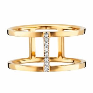 CAÏ Fingerring »925/- Sterling Silber vergoldet Topas weiß«
