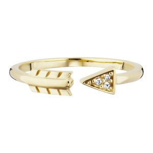 CAÏ Fingerring »925/- Sterling Silber vergoldet Zirkonia Pfeil«
