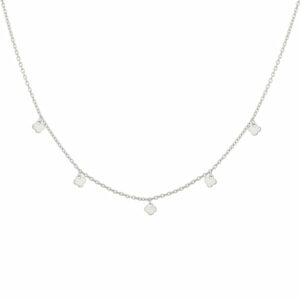 CAÏ Kette mit Anhänger »925 Silber rhodiniert Anhänger Kleeblatt«