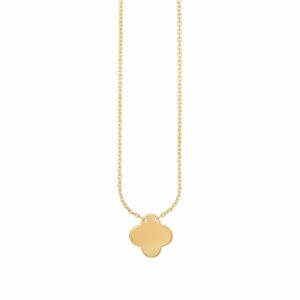 CAÏ Kette mit Anhänger »925 Sterling Silber gelb vergoldet Anhänger Clover Kleeblatt«