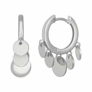 CAÏ Paar Creolen »Boho dangling hoops 925 Sterling Silber rhodiniert«