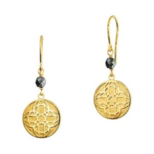 CAÏ Paar Ohrhänger »925/- Sterling Silber vergoldet Hämatit«