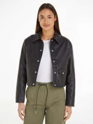 Calvin Klein Jeans Lederimitatjacke »SHORT FAUX LEATHER JACKET«