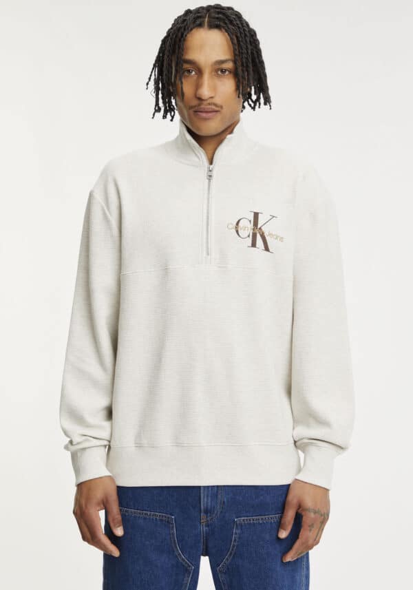 Calvin Klein Jeans Sweatshirt »MONOLOGO WAFFLE HALF ZIP HWK«