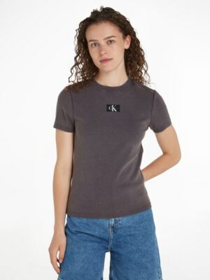 Calvin Klein Jeans T-Shirt »LABEL WASHED RIB SLIM TEE«