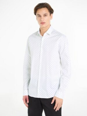 Calvin Klein Langarmhemd »STRETCH COLLAR PRINT SLIM SHIRT«