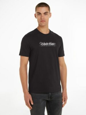 Calvin Klein T-Shirt »DOUBLE FLOCK LOGO T-SHIRT«