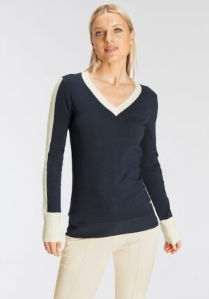 DELMAO V-Ausschnitt-Pullover