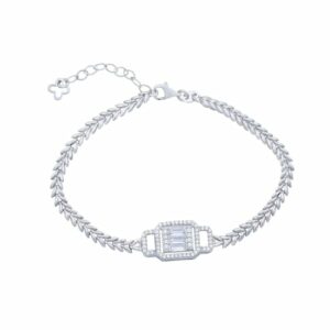 dKeniz Armband »925/- Sterling Silber rhodiniert Glänzend 17+4cm Zirkonia Weiß«