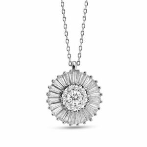 dKeniz Kette mit Anhänger »925/- Sterling Silber rhodiniert Zirkonia Sun«