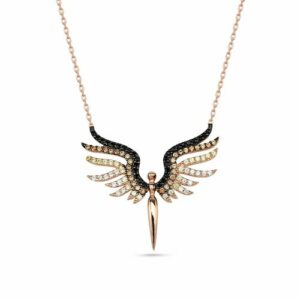 dKeniz Kette mit Anhänger »925/- Sterling Silber rosévergoldet Engel-Kette«