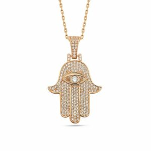 dKeniz Kette mit Anhänger »925/- Sterling Silber rosévergoldet Fatima's Hand Silberkette«