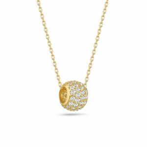 dKeniz Kette mit Anhänger »925/- Sterling Silber vergoldet Kugel-Pave-Kette«