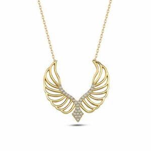 dKeniz Kette mit Anhänger »925/- Sterling Silber vergoldet Modern Design Silberkette«