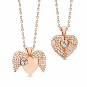 dKeniz Kette mit Anhänger »Silber 925 rosé-vergoldet Herz-Kette«