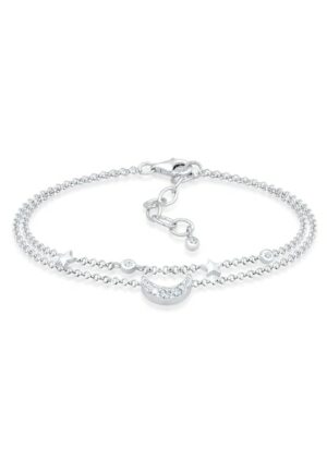 Elli Armband »Halbmond Sterne Galaxy Kristalle Silber«