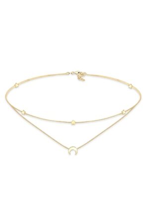 Elli Collier »Choker Layer Halbmond und Sterne 925er Silber«