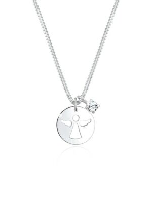 Elli Collierkettchen »Engel Plättchen Kristalle 925 Silber«