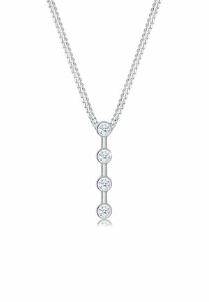 Elli DIAMONDS Collierkettchen »Basic Stab Geo Kreis Diamant (0.06 ct.) 925 Silber«