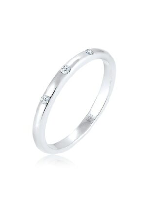 Elli DIAMONDS Verlobungsring »Bandring Diamant (0.045 ct) 925 Sterling Silber«