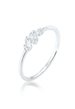 Elli DIAMONDS Verlobungsring »Verlobung Diamant (0.105 ct) Pavé 925 Silber«