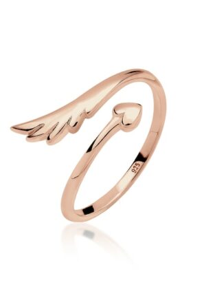 Elli Fingerring »Herz Flügel Feminin Offen 925 Silber«