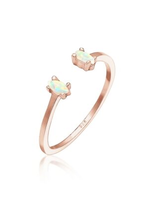 Elli Fingerring »mit Opal Oval Offen Verstellbar 925 Silber«