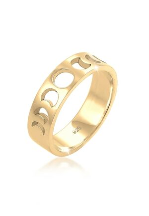 Elli Fingerring »Mond Halbmond Bandring Astro 925 Silber vergoldet«