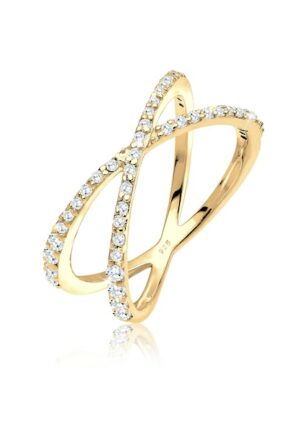 Elli Fingerring »Silberring Kreuz mit Zirkonia 925 Silber«