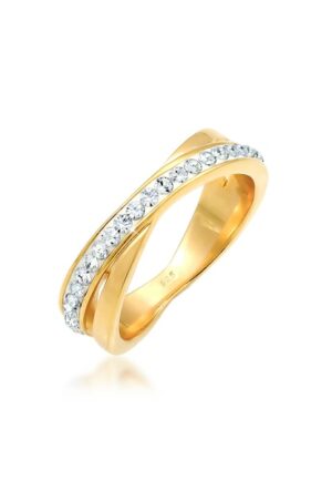 Elli Fingerring »Wickelring Zart Kristalle 925 Silber«