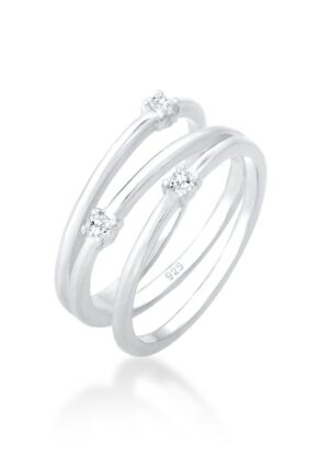 Elli Fingerring »Wickelring Zirkonia Filigran 925 Silber«
