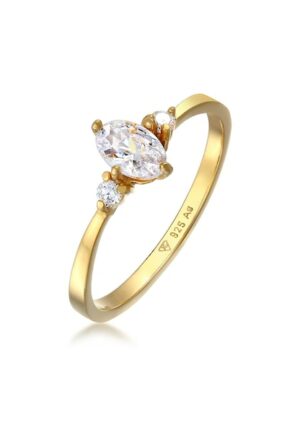 Elli Fingerring »Zirkonia Oval Verlobung 925 Silber«