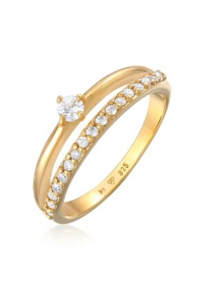 Elli Fingerring »Zirkonia Solitär Verlobung 925 Silber«